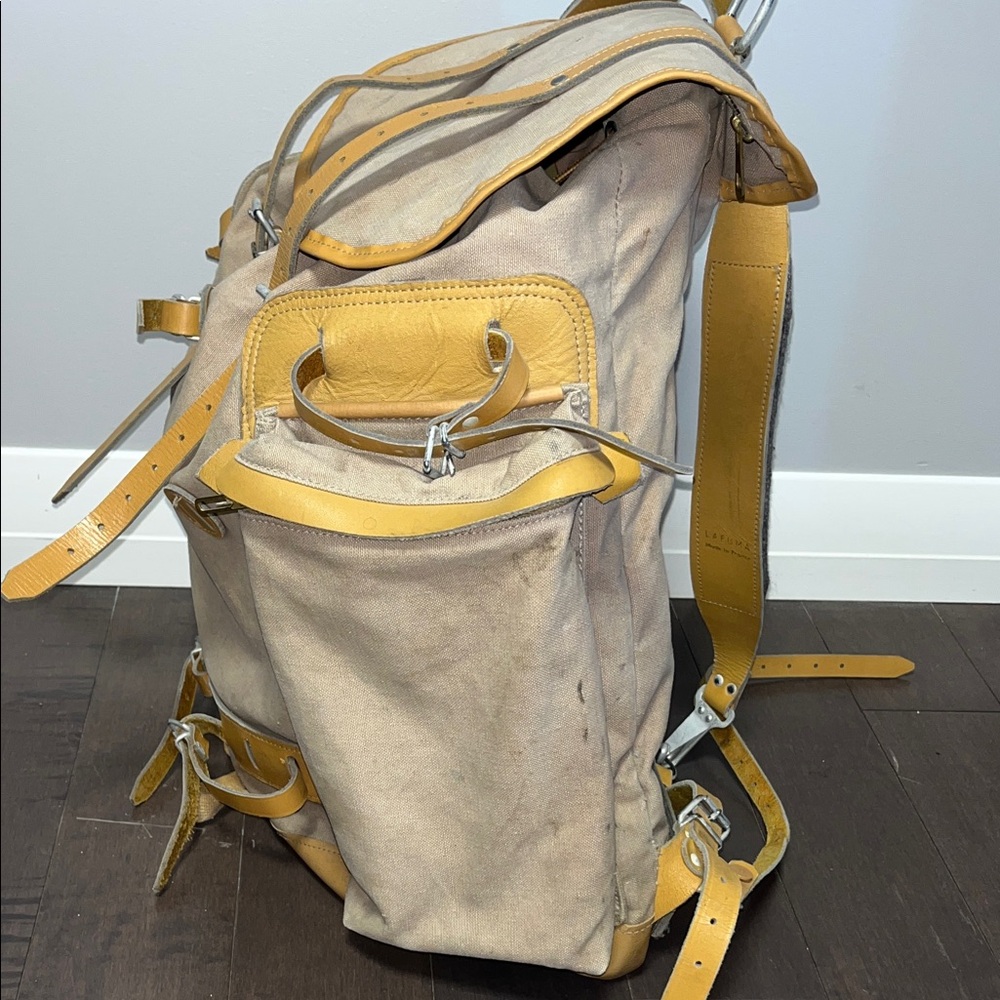 Lafuma Canvas and Leather Vintage Backpack - Picture 7 of 16